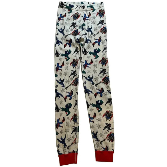 Hanna Andersson Marvel Holiday Christmas PJ Pants KIDS 10 Hulk Thor Spiderman - Picture 1 of 6